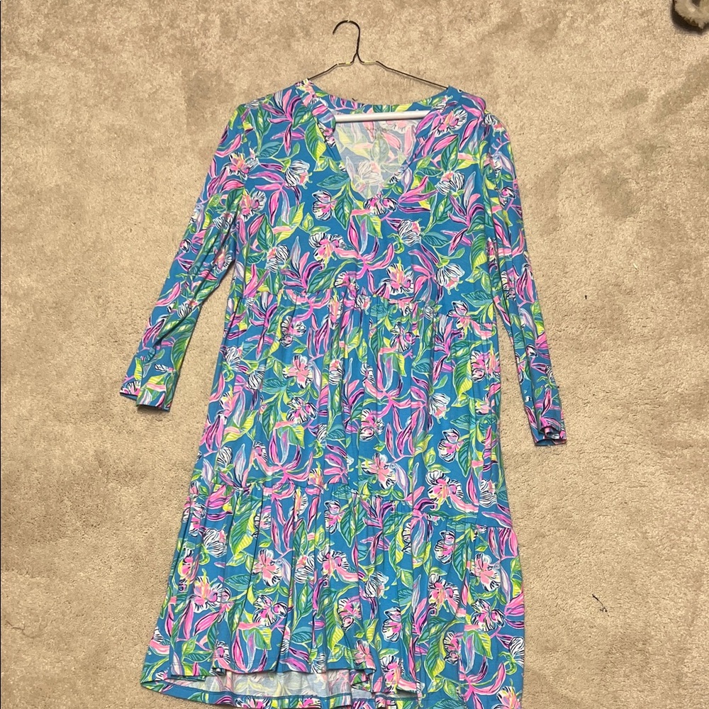Lilly Pulitzer Vibrant Blue and Pink Mini Dress